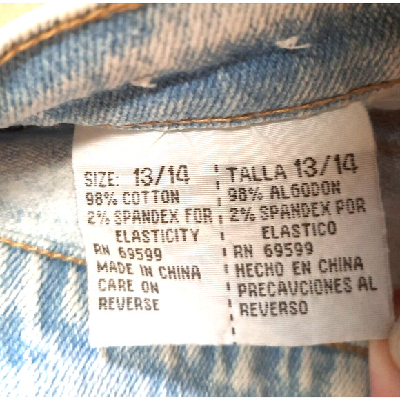 Vtg 90s Y2K Acid Wash Side Laced Jean Size 13 Daily Jeans High Rise Blue Skinny - Picture 13 of 16